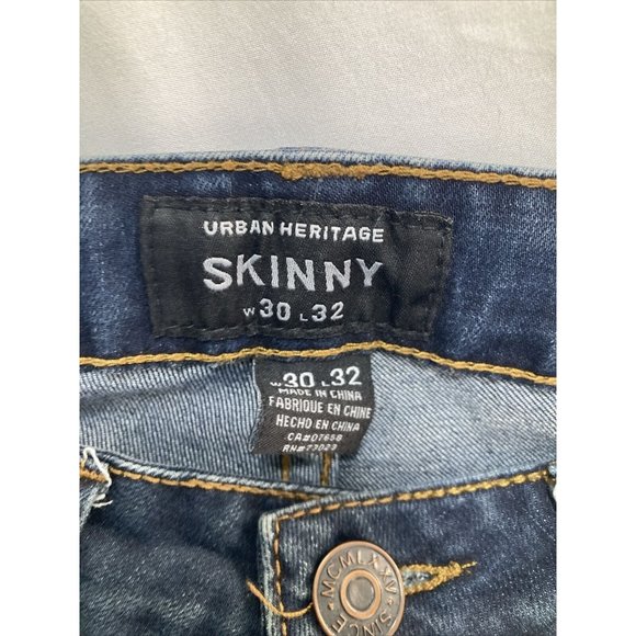 Mens 30 X 32  Urban Heritage Skinny Jeans Used Excellent SEE PICS Blue Denim - Picture 5 of 8